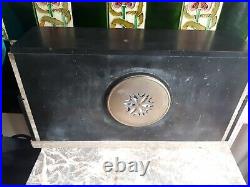 FRENCH ART DECO MANTLE CLOCK a stylish marble and slate cased mantle clock