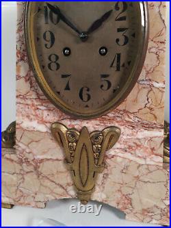 Fabulous Art Deco 3-Pc Marble Clock and Garniture Set, Beautiful Condition