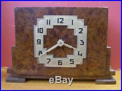 Fabulous German DUFA high Art Deco wood case time only mantle clock