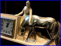 Fantastic Art Deco French Working Mantel And Alarm Clock