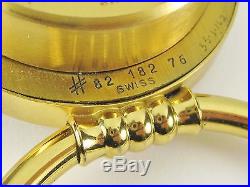 Fine Art Deco Vtg Tiffany & Co Gold Gilt Swiss 8 Day Alarm Travel Bag Clock