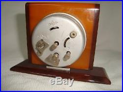 French Art Deco 2 Color Amber Color Bakelite Bayard Alarm Clock