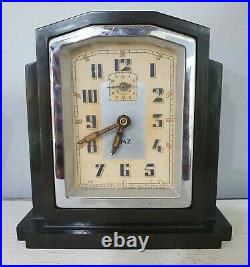 French Art Deco Jaz Bakelite Alarm Clock c. 1930