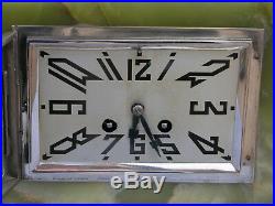 French Art Deco Mantel Clock Garniture, Panther Figurine, Serviced, Warranty