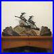 French Art Deco Marble and Spelter Clock Garniture With Leaping Ibex