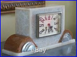French Art Deco marble clock c1930 mantel clock
