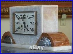 French Art Deco marble clock c1930 mantel clock
