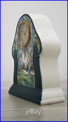 French Clock Ceramic Art Deco Art Nouveau 1920