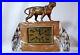 French Heavy marble Art Deco table clock Panther 1920