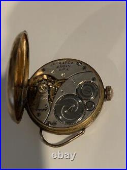 French Uranium Glass Clock Complete With Elgin Pocket Watch Circa 1920's