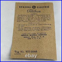 GE General Electric Telechron Telechoice Electric Clock 2H47 White Box Manual