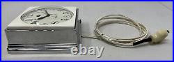 GE Telechron White/Chrome Clock Model 2F01 Consort, 1932-39, Runs & Keeps Time