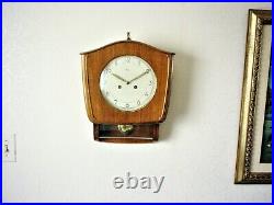 GERMAN CLOCK MAUTHE 8 DAYS with CHIME, EXCELLENT ART DECO or MID-CENTURY MODERN