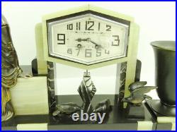 Garniture de cheminée Art Déco Uriano pendule horloge pendulum clock Uhr 1925's