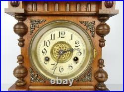 German Antique Mantel Shelf Clock Art Deco Coromandel Chrome Junghans 1920s