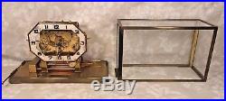 German Art Deco Chime Clock Glass Case Cuckoo Clock Co 3 Chime Options Runs