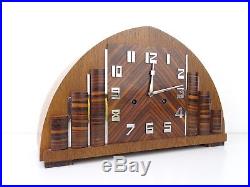 German JUNGHANS WW2 1930 Antique Art Deco German Mantel Clock Kienzle Mauthe era