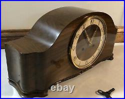 German Kienzle Art Deco Mid Century Modern 8 Day Time and Strike Mantel Clock