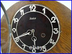 German Mantel Shelf Clock Art Deco 1935 WW2 Junghans 8 day (Mauthe Kienzle era)