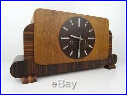German Mantel Shelf Clock Junghans Art Deco 1936 WW2 8 day (Mauthe Kienzle era)