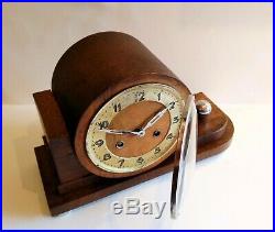 German Mauthe c1925 ART DECO unusual Mantel Shelf Clock with Chrome accents