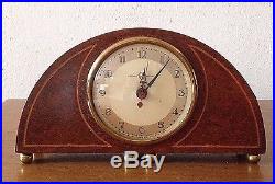 Gilbert Rohde Herman Miller Art Deco Demilune Burlwood Clock 4718 RARE