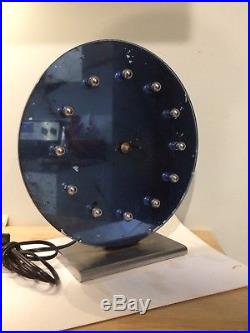Gilbert Rohde Herman Miller Blue Glass And Chromed Steel Clock #4083 Art Deco