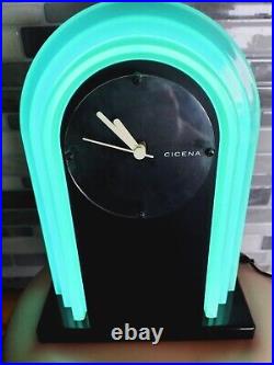 Gorgeous, Rare, Vintage Teal Neon Cicena Clock Works