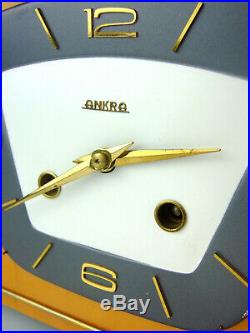 HERMLE ANKRA chiming antique mantel clock art deco german mid century mechanical