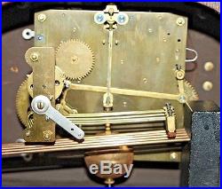 Huge Antique Running Junghans Art Deco German Westminster Curvy Mahogany Clock
