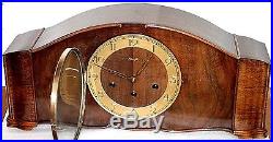 Huge Antique Running Kienzle Art Deco German Westminster Mahogany Mantel Clock