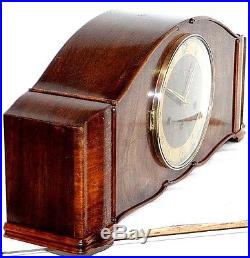 Huge Antique Running Kienzle Art Deco German Westminster Mahogany Mantel Clock