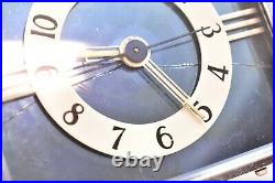 Hammond Empress Blue Face Art Deco Table Clock Vintage Electric Alarm Parts