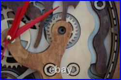 Hand Made Wooden wall clock, Clock For Any Room, Art Deco Stile 11.5 Inch Quartz