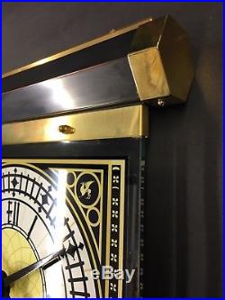 Handmade Big Ben parliament art deco hanging wall clock glass copper and brass