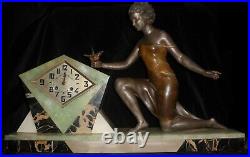 Happy 100th Birthday Art Deco! 1920 Large Solid Marble Mantle Clock 15kg 58cm