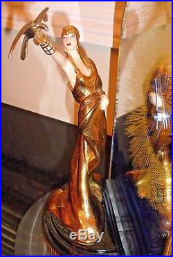 House Of Erte Wings Of Time Art Deco Limited Edition Porcelain Figurine Clock