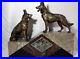 Hughe marble Art Deco table clock 2 German Sheperds 1920