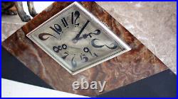 Hughe marble Art Deco table clock 2 German Sheperds 1920