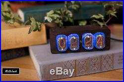 IN-12 NIXIE TUBE CLOCK ASSEMBLED WOOD ENCLOSURE AND ADAPTER 4-tubes by MILLCLOCK