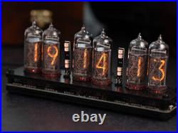 IN-14 6- digits Nixie clock. Carbon fiber case. With installed tubes