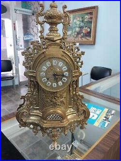 Imperial Italian Franz Hermle Italian German Brass Mantle Clock Works Great