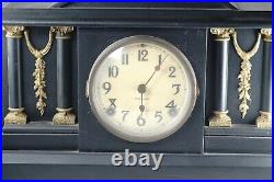 Ingraham Majestic Lions Foot Antique Mechanical Wind Clock Art Deco Arabic Dial