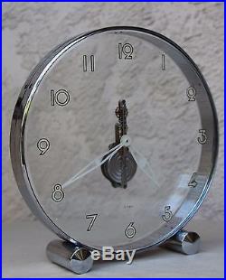 Jaeger LeCoultre Mantle Retro Art Deco Lucite Skeleton Clock 16 Jewels 8 Day