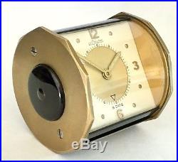 Jaeger LeCoultre Memovox Vintage Swiss Travel Alarm 8 Days Clock ART DECO