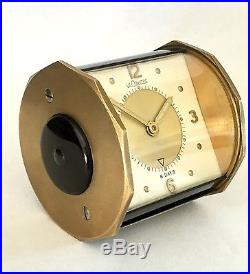 Jaeger LeCoultre Memovox Vintage Swiss Travel Alarm 8 Days Clock ART DECO