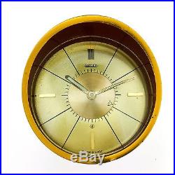 Jaeger LeCoultre Space Memovox Vintage Art Deco Table Clock w. Alarm, 1950's