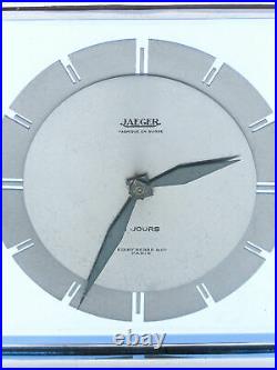 Jaeger LeCoultre desk clock 8 days art deco