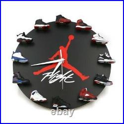 Jordan Clock with 3D Mini Sneakers Air Jordan Sneakers 1 to 12 Black