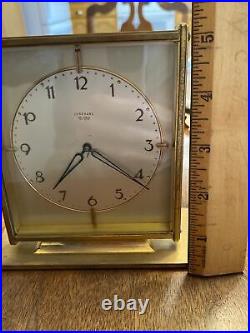 Junghans Meister Desk Clock Art Deco Bauhaus Brass Germany Working 14 Rubis